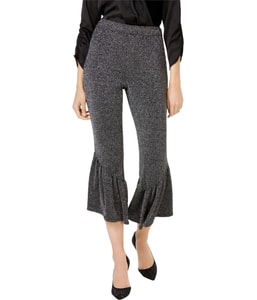 Ruffle-Leg Tapered Cropped Capri Casual Pants