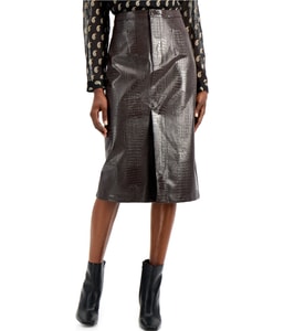 Faux-Leather Pencil Skirt