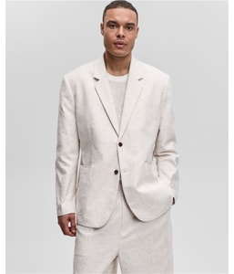 Relaxed-Fit Speckled Textured Blazer Jacket