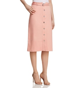 Button-Front A-line Skirt