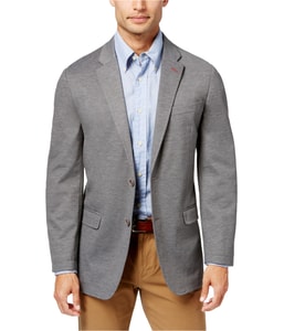 Slim-Fit Solid Knit Blazer Jacket