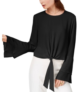Tie Front Bell Sleeve Shell Blouse