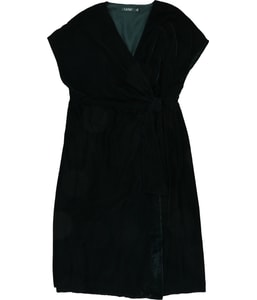 Velvet Short-Sleeve Wrap Dress