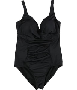 Ruched Twist Front One Piece Tank Swimsuit