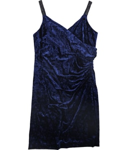 Beaded Straps Wrap Cocktail Dress