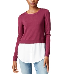 Layered-Look Pullover Sweater
