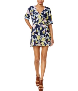 Faux-Wrap Floral Romper Jumpsuit