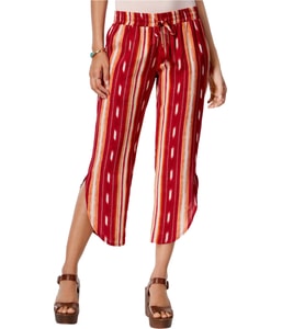 Teardrop-Hem Tapered Cropped Capri Casual Pants