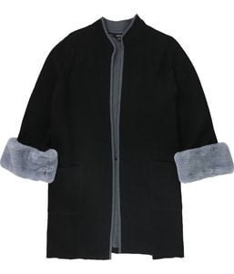 Fur Cuff Cardigan Sweater