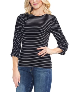 Ruched Sleeve Shell Blouse