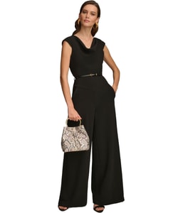 Belted Cowlneck Jumpsuit