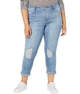 Denim Straight Leg Fitted Girlfriend Jeans