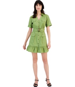 Solid Shirt Dress