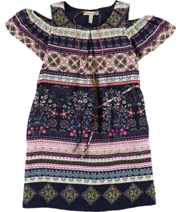 Graphic Printed Off-Shoulder Dress