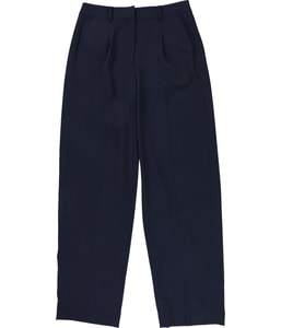 Solid Straight Leg Casual Pants