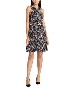 Text Print A-line Dress