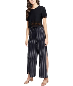 Side-Slit Straight Leg Dress Pants