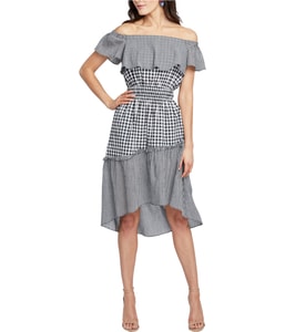 Gingham High-Low Dress
