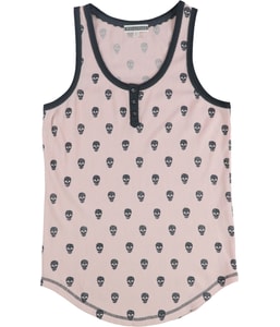 Skull Henley Pajama Sleep Tank Top