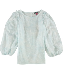 Abstract Print Ruffled Blouse
