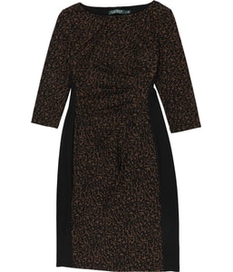Ruched Leopard Sheath Bodycon Dress