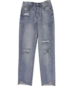 Raw Hem Relaxed Straight Leg Boyfriend Jeans