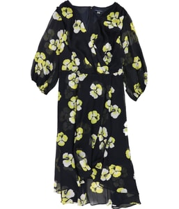 Floral Faux Wrap High-Low Dress