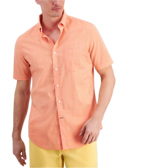 Club Room Micro Check Button Up Shirt