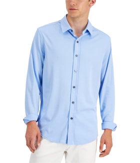 Alfani Birdseye Button Up Shirt