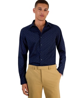 Alfani Geo Print Button Down Dress Shirt
