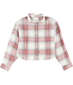 American Eagle Outfitters Crop Plaid Button Down Shirt