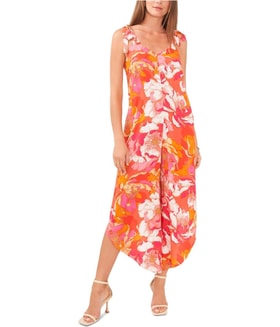 Vince Camuto Floral Tie Shoulder Jumpsuit