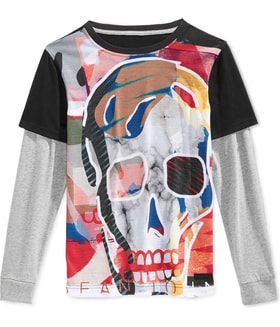 Sean John Layered Cranio Graphic T-Shirt