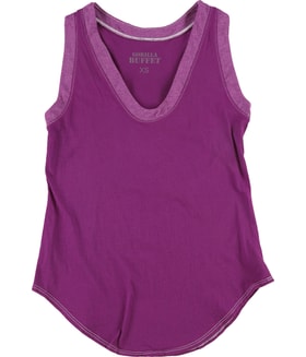 Gorilla Buffet Two Tone Rounded Hem Racerback Tank Top