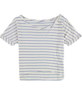 Mouchette High Low Raw Edge Crop Basic T-Shirt