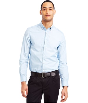 Kenneth Cole Super Slim Stripe Button Up Shirt