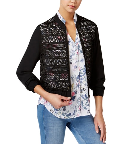 Lace Front Bomber Jacket