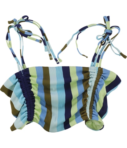 Stripe Bandeau Swim Top