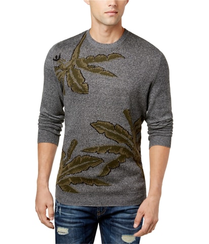 Palm Intarsia Knit Pullover Sweater