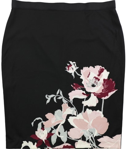 Floral Print Midi Pencil Skirt