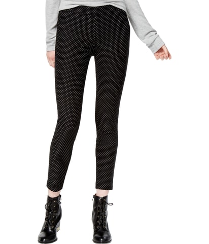 Polka-Dot Tapered Cropped Capri Casual Pants