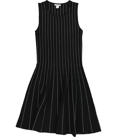 Metallic-Piping Fit & Flare Empire Sweater Dress