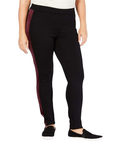 Velvet Trim Tapered Leggings Casual Pants