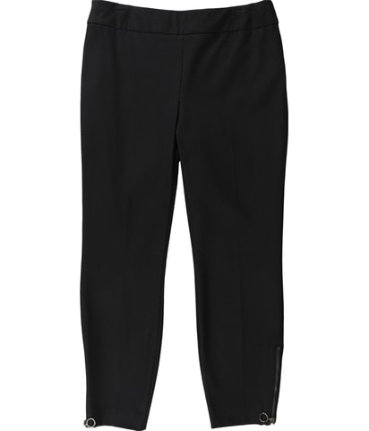 Ankle-Zip Tapered Cropped Capri Casual Pants