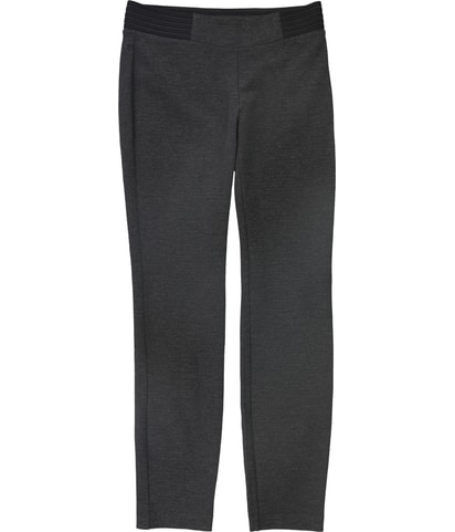 Contrast-Waist Straight Leg Skinny Casual Pants