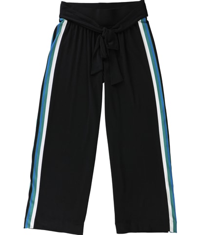 Varsity Stripe Tapered Cropped Capri Casual Pants