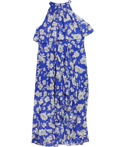 Floral Ruffled High-Low Dress