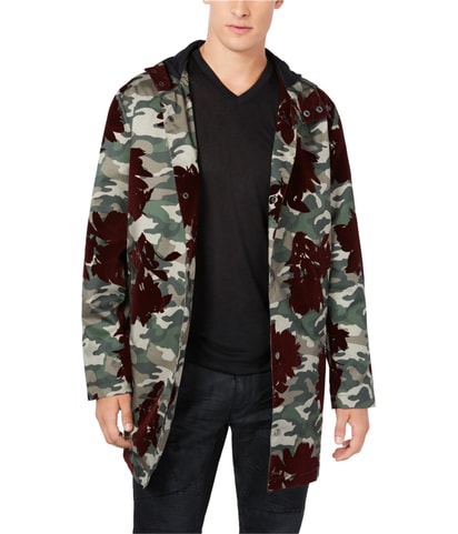 Flocked Parka Coat