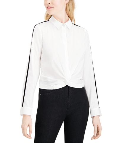 Twist Front Button Down Blouse