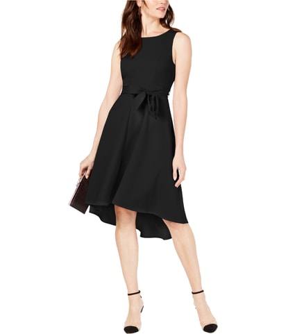 Solid Bodice High-Low Dress